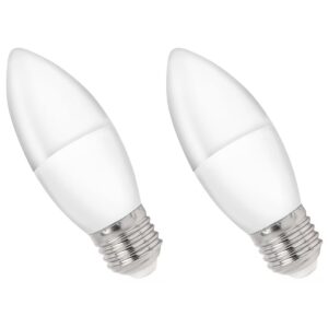 Spectrum LED Kaarslamp E27 1W - 230V - 90 Lumen - 4000K Neutraal Wit - Natuurlijk Licht - Energiezuinig - 2 stuks