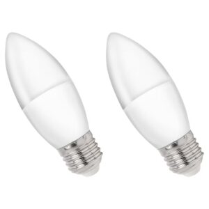 Spectrum LED Kaarslamp E27 1W - 230V - 100 Lumen - 6000K Koud wit - Helder daglicht - Energiezuinig - 2 stuks