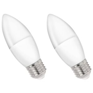 Spectrum LED Kaarslamp E27 4W - 230V - 340 Lumen - 4000K Neutraal Wit - Natuurlijk Licht - Energiezuinig - 2 stuks