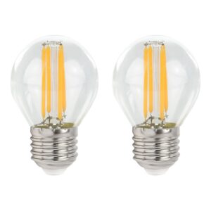 Spectrum LED Kogellamp E27 - 4W - 230V - 510 Lumen - 4000K Neutraal Wit - Ø45mm - Voor Tafellamp, Nachtlampje of Wandlamp - 2 stuks