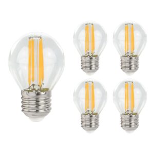 Spectrum LED Kogellamp E27 - 4W - 230V - 510 Lumen - 4000K Neutraal Wit - Ø45mm - Voor Tafellamp, Nachtlampje of Wandlamp - 5 stuks