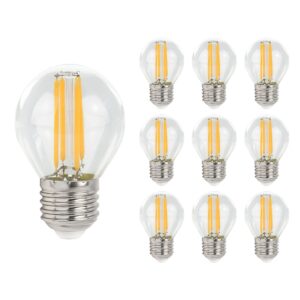 Spectrum LED Kogellamp E27 - 4W - 230V - 510 Lumen - 4000K Neutraal Wit - Ø45mm - Voor Tafellamp, Nachtlampje of Wandlamp - 10 stuks