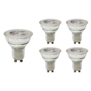Spectrum LED Lamp GU10 - 7.5W - 230V - 1100 Lumen - 3000K Warm Wit - Ø50mm - Voor Werkverlichting, Spiegelkast of Garage - 5 stuks