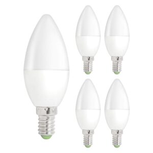 Spectrum LED Kaarslamp E14 - 1W - 230V - 90 Lumen - 6000K Koud Wit - Ø37mm - Voor Kroonluchter, Wandlamp of Sfeerverlichting - 5 stuks