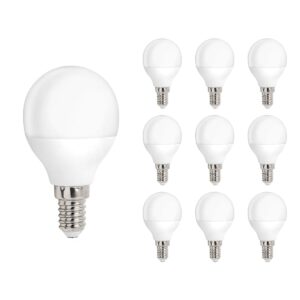 Spectrum LED Kogellamp E14 - 1W - 230V - 90 Lumen - 4000K Neutraal Wit - Ø45mm - Voor Tafellamp, Nachtlampje of Wandlamp - 10 stuks