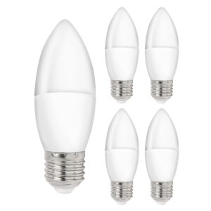 Spectrum LED Kaarslamp E27 - 1W - 230V - 90 Lumen - 3000K Warm Wit - Ø37mm - Voor Kroonluchter, Wandlamp of Sfeerverlichting - 5 stuks