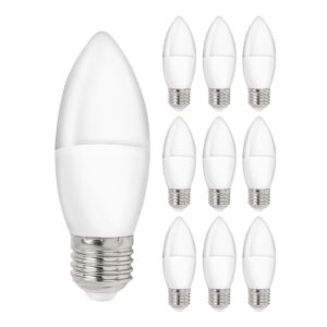 Spectrum LED Kaarslamp E27 - 1W - 230V - 90 Lumen - 3000K Warm Wit - Ø37mm - Voor Kroonluchter, Wandlamp of Sfeerverlichting - 10 stuks