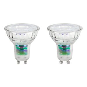 Spectrum LED Lamp GU10 - 2.5W - 230V - 460 Lumen - 3000K Warm Wit - Ø50mm - Voor Werkverlichting, Spiegelkast of Garage - 2 stuks