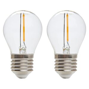 Kobi LED Filamentlamp E27 - 1.3W - 55lm - 3000K Warm Wit - 230V - Ø45mm - Voor Woonkamer, Hal of Plafondarmatuur - 2 stuks