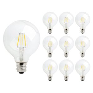 Spectrum LED Lamp E27 - 4W - 230V - 450 Lumen - 2700K Warm Wit - Ø95mm - Voor Plafondlamp, Tafellamp of Vloerlamp - 10 stuks