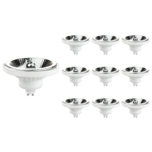 Spectrum LED AR111 Spot  Lamp GU10 - 12W - 230V - 1250 Lumen - 6000K Koud Wit - Ø111mm - Voor Werkverlichting, Spiegelkast of Garage - 10 stuks