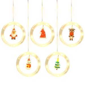 Kerstdecoratie Lichtslinger 3 Meter - 10 Lichtcirkels met Kerstfiguren - 10x10cm - Met Afstandsbediening - USB - Warm Wit