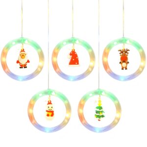 Kerstdecoratie Lichtslinger 3 Meter - 10 Lichtcirkels met Kerstfiguren - 10x10cm - Met Afstandsbediening - USB - RGB