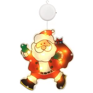 Kerstverlichting Raam Kerstman - 18x20.5cm - Inclusief Batterijen - Kerstversiering met Zuignap