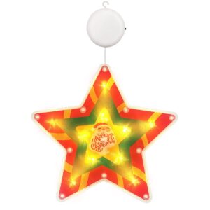 Kerstverlichting Raam Ster - 18x18cm - Inclusief Batterijen - Kerstversiering met Zuignap