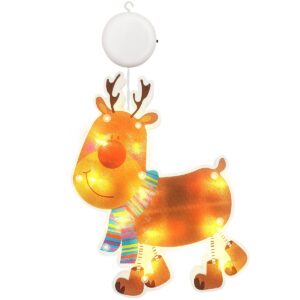 Kerstverlichting Raam Rendier - 16x25cm - Inclusief Batterijen - Kerstversiering met Zuignap