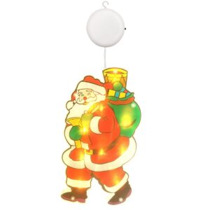 Kerstverlichting Raam Kerstman met Cadeau's - 23.5x13cm - Inclusief Batterijen - Kerstversiering met Zuignap