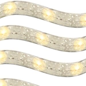 Kerstlint met Verlichting - 3m - Lint voor in de Kerstboom - Inclusief Batterijen - Warm Wit Licht - Zilver