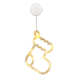 Kerstverlichting Raam Kerstsok - 16x16cm - Inclusief Batterijen - Kerstversiering met Zuignap