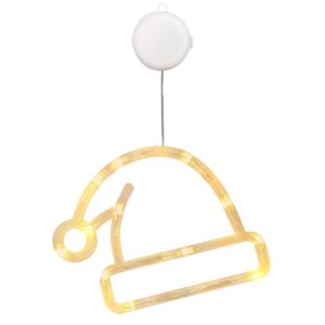 Kerstverlichting Raam Kerstmuts - 20x14cm - Inclusief Batterijen - Kerstversiering met Zuignap