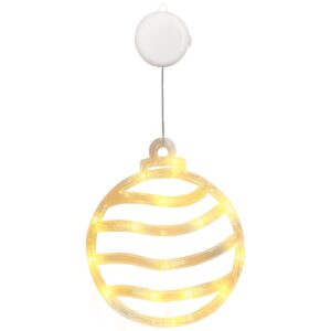 Kerstverlichting Raam Kerstbal - 18x20cm - Inclusief Batterijen - Kerstversiering met Zuignap