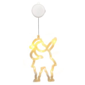 Kerstverlichting Raam Kerstman met Kerstcadeau - 20x12cm - Inclusief Batterijen - Kerstversiering met Zuignap