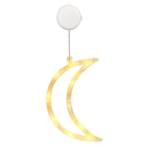 Kerstverlichting Raam Maan - 18x11cm - Inclusief Batterijen - Kerstversiering met Zuignap
