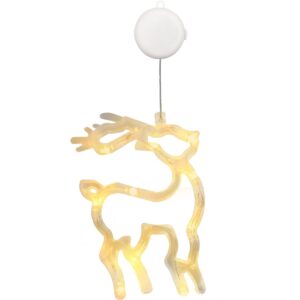 Kerstverlichting Raam Rendier - 21x14cm - Inclusief Batterijen - Kerstversiering met Zuignap