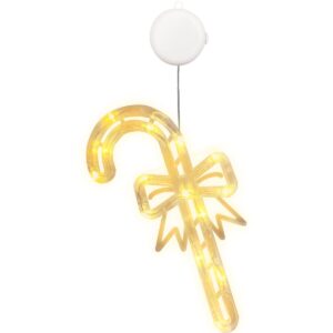 Kerstverlichting Raam Zuurstok - 22x12cm - Inclusief Batterijen - Kerstversiering met Zuignap