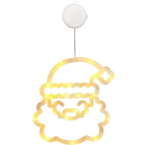 Kerstverlichting Raam Kerstman Gezicht - 20x19cm - Inclusief Batterijen - Kerstversiering met Zuignap
