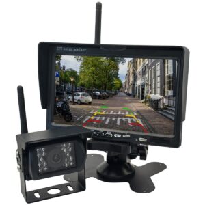 ProRide Draadloze Achteruitrijcamera - 7 Inch  LCD Scherm - 12-24V - Complete Set - Auto, Bus, Vrachtwagen & Camper - Nachtzicht & Waterbestendig - QZ708