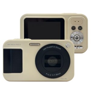 Orbit Electronic Digitale Camera - Fototoestel - Vlog Camera -  Foto & Video - 64GB - Voor Kinderen en Beginners - DX7 Pro - Beige