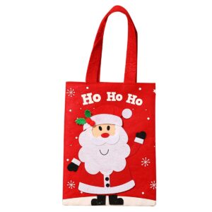 Vilten kersttas met kerstman - 26×20cm - rode cadeautas voor kerstcadeautjes, schoencadeaus en decoratie - duurzame vilt tas voor kinderen en kerstboomversiering