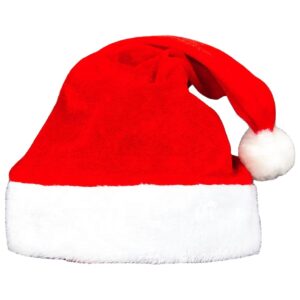 Kinder Kerstmuts 35×25cm - pluche kersthoed met pompon en witte bontzoom - perfect voor kerstavonden, optredens en feestdagen