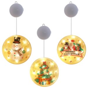 Kersthangers LED 3-delige set - 14cm kunststof lichtornamenten - warm licht voor kerstboom, raam & interieur - batterij meegeleverd