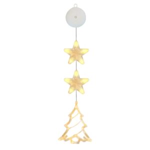 Kerstverlichting Raam Kerstboom - 78cm - Inclusief Batterijen - Kerstversiering met Zuignap - Warm Wit
