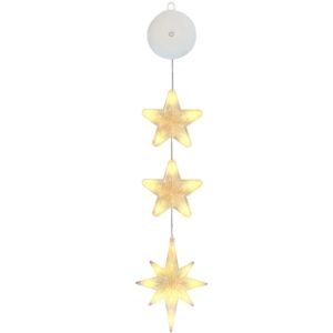 Kerstverlichting Raam Noorderster - 84cm - Inclusief Batterijen - Kerstversiering met Zuignap - Warm Wit