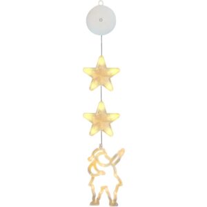 Kerstverlichting Raam Kerstman - 86cm - Inclusief Batterijen - Kerstversiering met Zuignap - Warm Wit