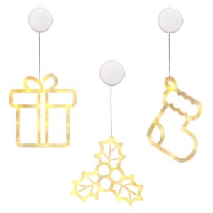Kerstverlichting Raam Kerstsok + Kerstcadeau + Mistletoe - ø18cm - Inclusief Batterijen - Kerstversiering met Zuignap