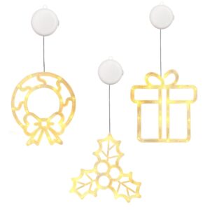 Kerstverlichting Raam Kerstcadeau + Mistletoe + Kerstkrans - ø18cm - Inclusief Batterijen - Kerstversiering met Zuignap