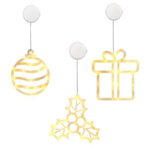 Kerstverlichting Raam Kerstcadeau + Kerstkrans + Kerstbal - ø18cm - Inclusief Batterijen - Kerstversiering met Zuignap