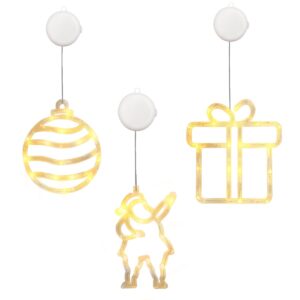 Kerstverlichting Raam Kerstcadeau + Kerstbal + Kerstman - ø18cm - Inclusief Batterijen - Kerstversiering met Zuignap