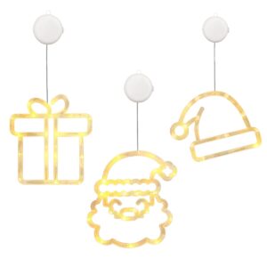 Kerstverlichting Raam Kerstman Gezicht + Kerstmuts + Kerstcadeau - ø18cm - Inclusief Batterijen - Kerstversiering met Zuignap