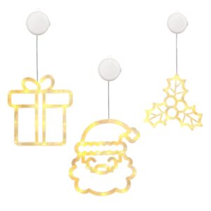 Kerstverlichting Raam Kerstman Gezicht + Kerstcadeau + Mistletoe - ø18cm - Inclusief Batterijen - Kerstversiering met Zuignap