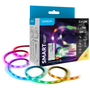 Modee Smart LED Strip met Sensor - 2×1.5m - 12W - 550lm  RGB + 2700K - Afstandsbediening - Multifunctioneel - Energiezuinig - AC220-240V