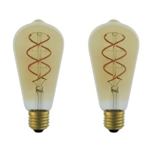 VITO LED Filament Edisonlamp ST64 E27 - 4W (vervangt 40W) - 400lm - 2200K (Amber) - 220-240V - Energiezuinig - 2 stuks