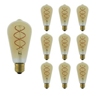 VITO LED Filament Edisonlamp ST64 E27 - 4W (vervangt 40W) - 400lm - 2200K (Amber) - 220-240V - Energiezuinig - 10 stuks