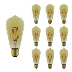 VITO LED Filament Edisonlamp ST64 E27 - 6W (vervangt 60W) - 822lm - 2500K Extra - 220-240V - Energiezuinig - 10 stuks