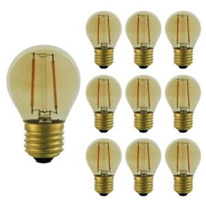 VITO LED Filament Kogellamp G45 E27 - 2W (vervangt 30W) - 300lm - 2500K Extra - 220-240V - Energiezuinig - 10 stuks
