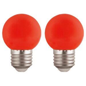 VITO LED Lamp G45 E27 - 2W (vervangt 15W) - 120lm - Rood Licht - 180-240V - Flikkervrij - Energiezuinig - 2 stuks